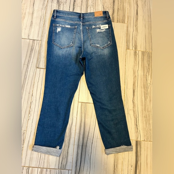 BKE Cropped Distressed Blue High-Rise Skinny Jeans - Picture 4 of 14